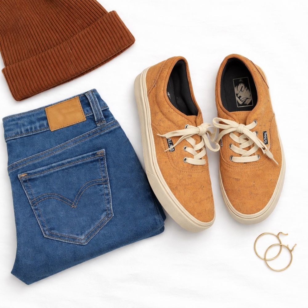 Vans UltraRange Cork Sneakers Women's 6.5 Eco Vegan Low Top Lace-Up Shoes in EUC - Picture 9 of 10